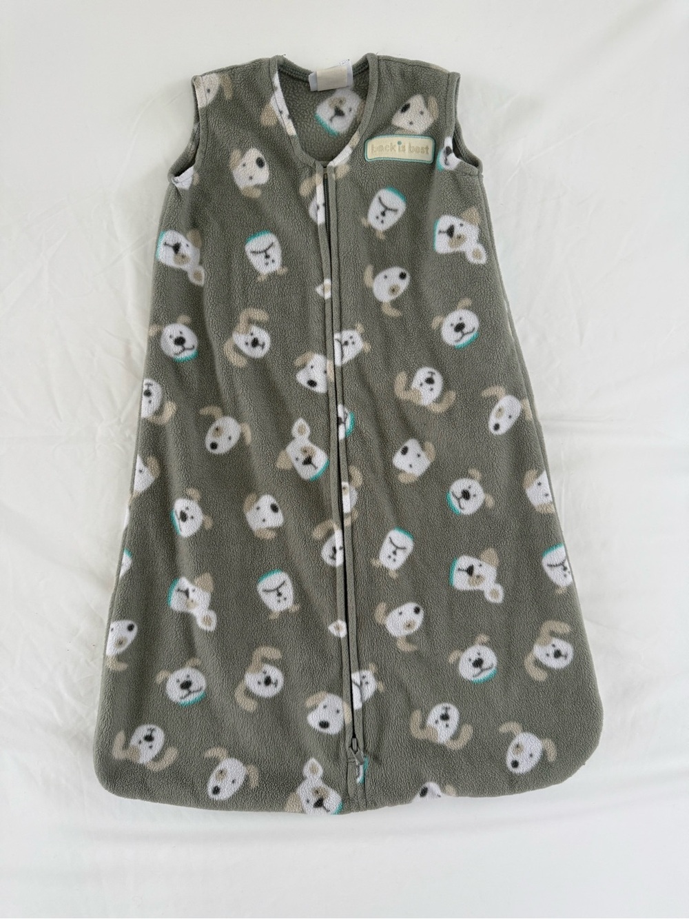 Halo Sleep Sack Wearable Blanket Green Dog Print Birth-6 months Small Fleece